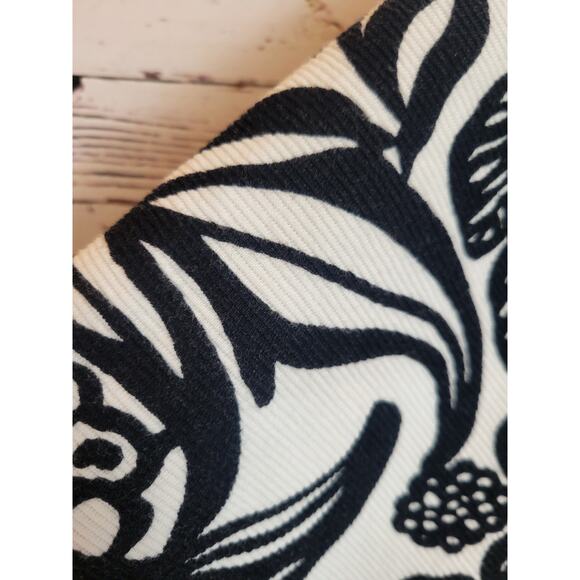 Talbots Black White Floral Boat Neck Textured Bold 3/4 Sleeves Top Women's Sz 2X - Picture 7 of 9